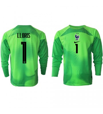 Frankrig Hugo Lloris #1 Målmand Udebanetrøje VM 2022 Lange ærmer